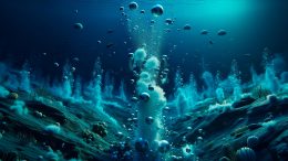 Gas Bubbles Deep Ocean Concept