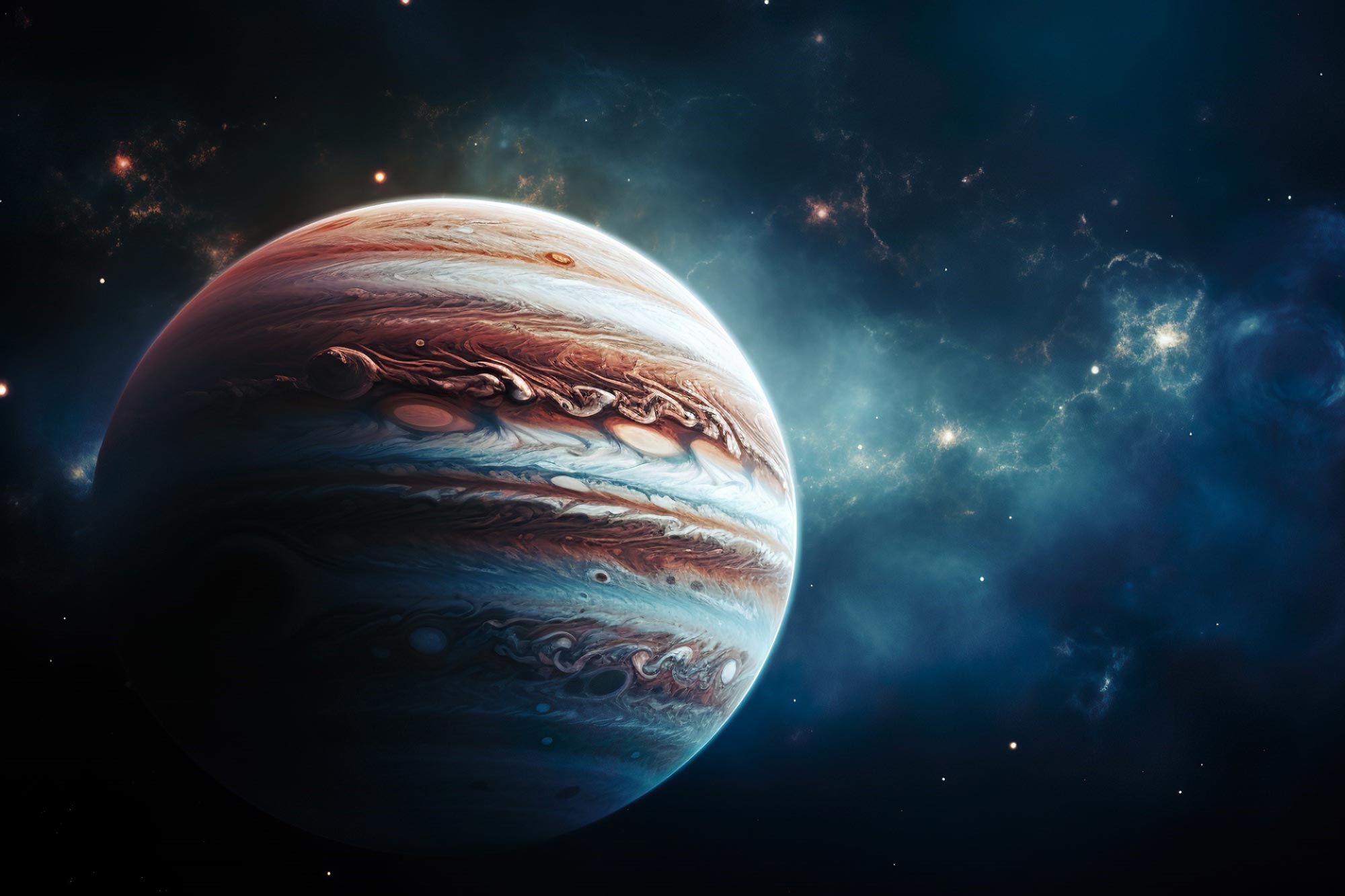 Illustration conceptuelle d'exoplanètes géantes gazeuses