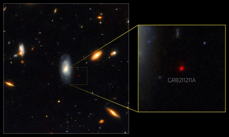Gemini North and Hubble Image of GRB Afterglow Annotated