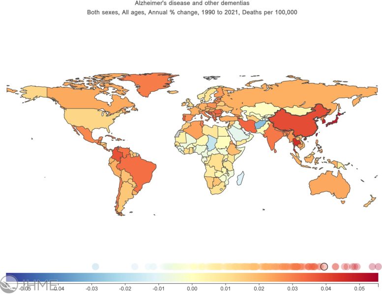 Global Burden of Disease Map for ADD, 1990–2021