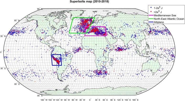 Mapa de distribuição global do Superbolt
