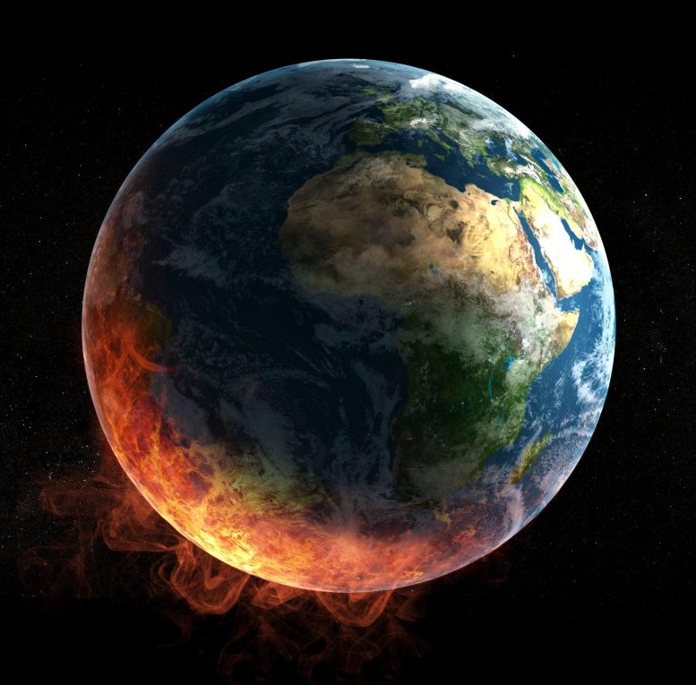 Global Warming Earth Fire Climate Change Concept