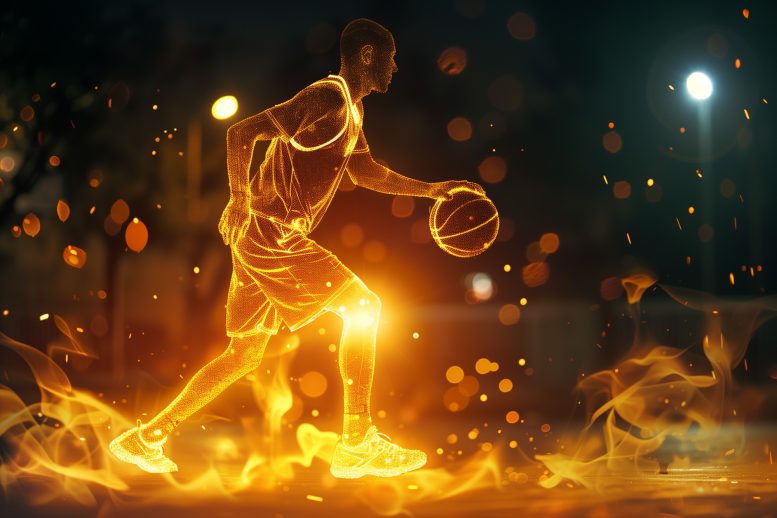 Glowing Basketball Player
