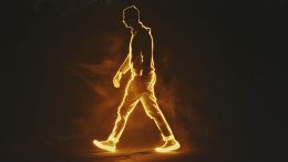 Glowing Highlights Man Walking