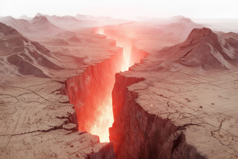 Glowing Red Earthquake