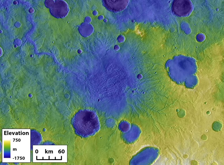 Goudge는 화성 호수를 관통합니다.