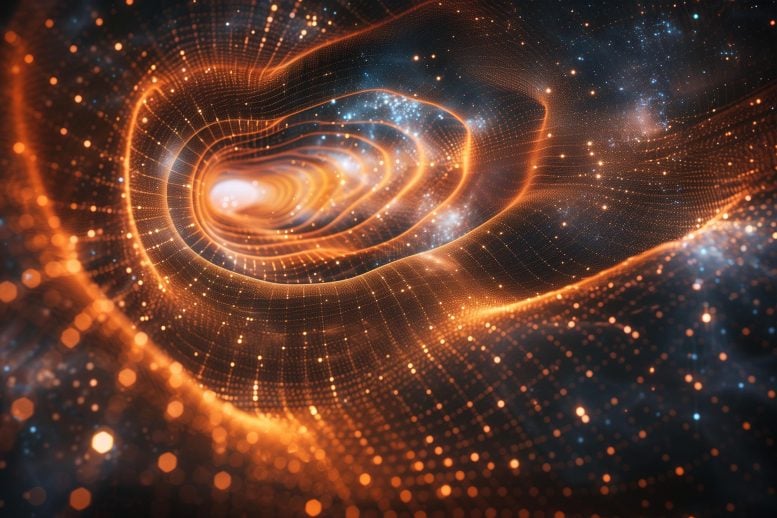 Gravitational Waves Spacetime Astrophysics Art Concept