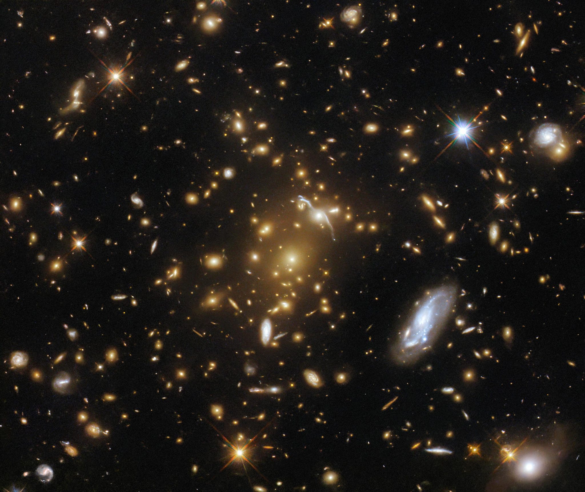 Hubble rivela un gruppo molto grande di galassie