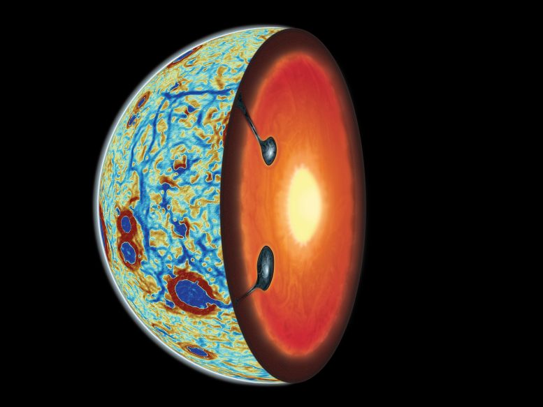 Gravity Data Coinciding With Vestiges of Downwellings From Lunar Mantle Overturn