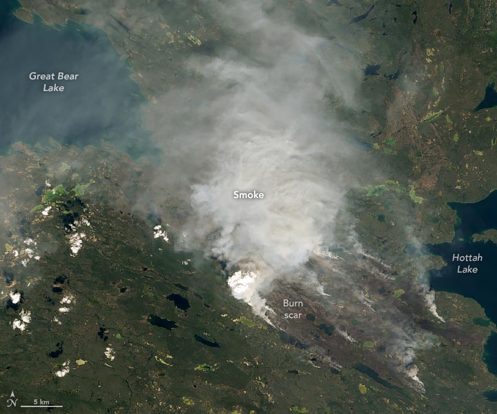 Great Bear Lake Canada Fires July 2022 Annotated