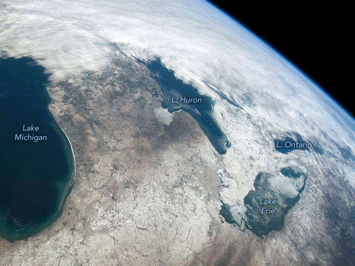 Great Lakes From Space 2022 Annotated