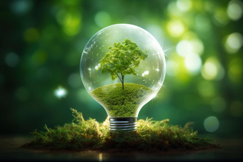 Green Energy Lightbulb Tree