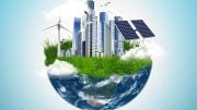 Green Energy Net Zero Carbon Future Concept