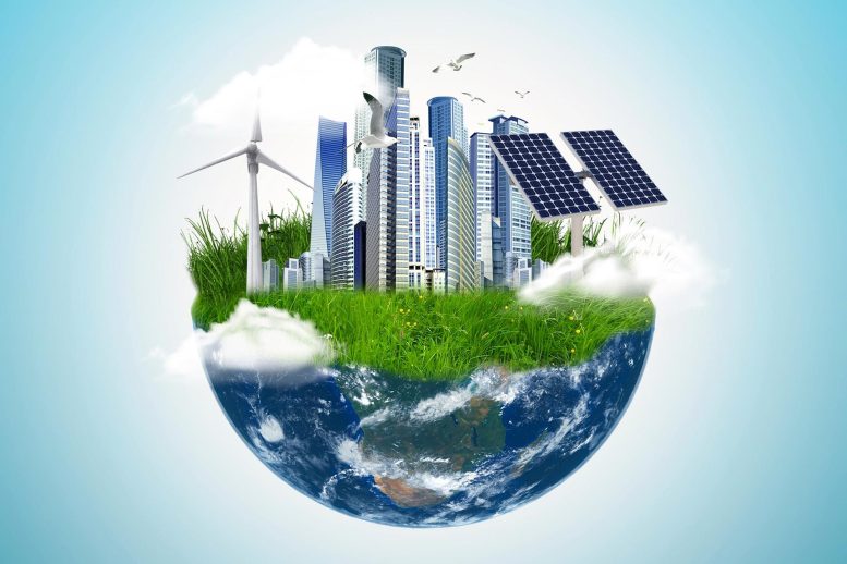 Green Energy Net Zero Carbon Future Concept