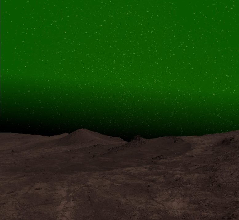 Green Glow in Martian Night