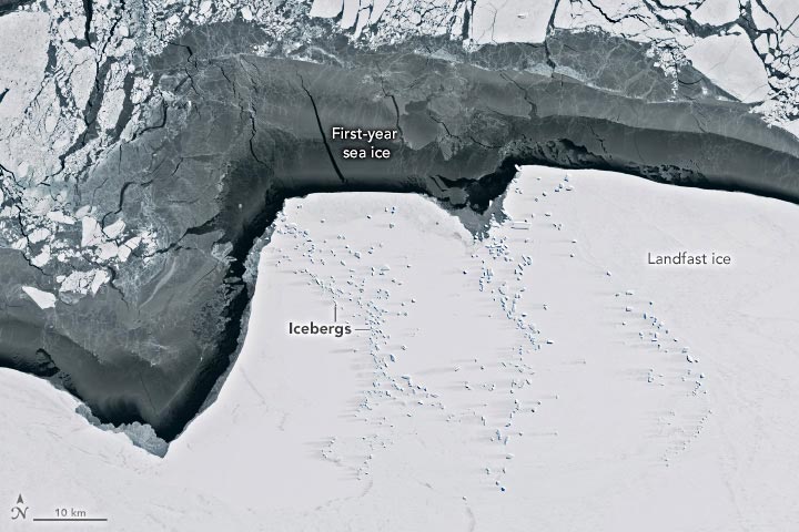 El misterioso iceberg verde en la Antártida Oriental