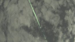 Green Laser Light From NASA’s ICESat-2 Satellite Near Mount Fuji Japan