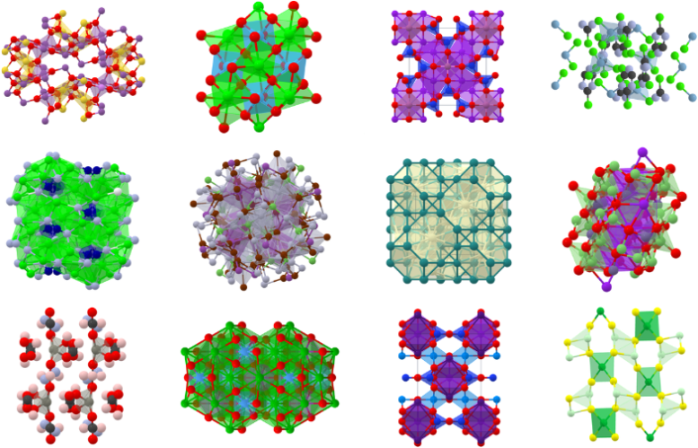 Grid of Crystal Structures From Materials Project