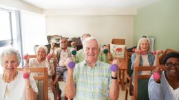 Group of Old Adults Exercising