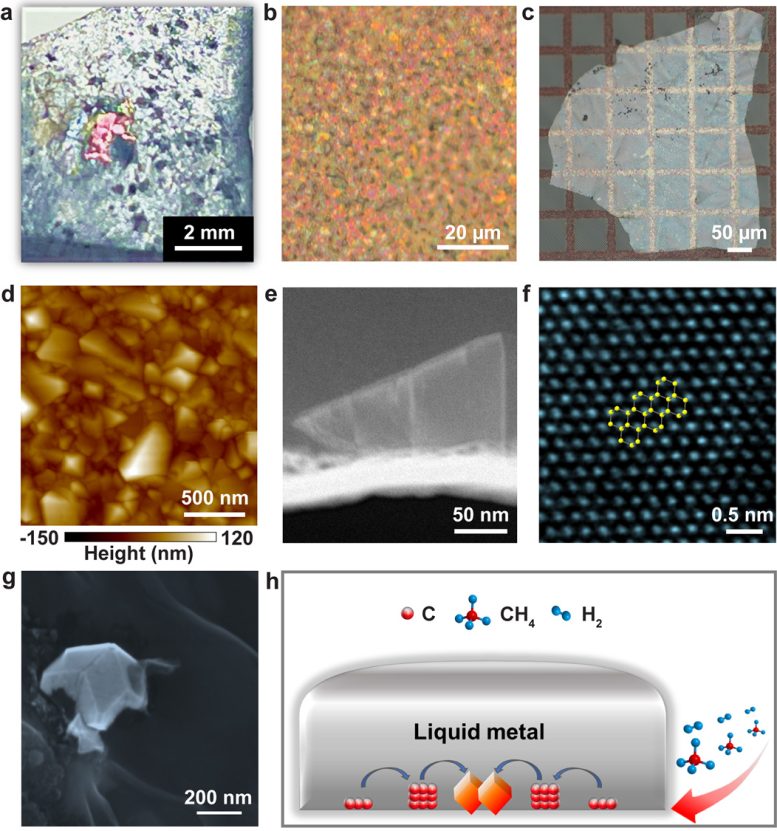 Growth of Diamond in Liquid Metal Alloy Under 1 Atmosphere Pressure