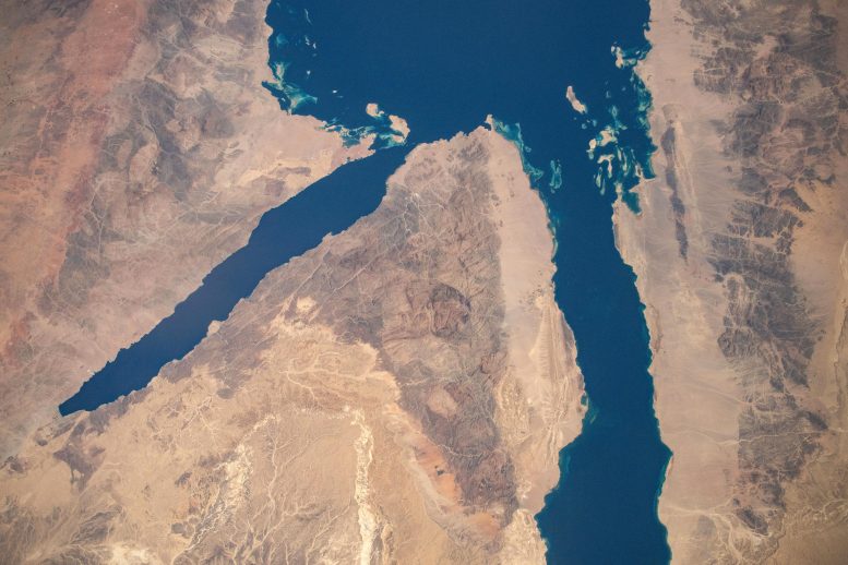 Gulf of Aqaba and Gulf of Suez From Space Station