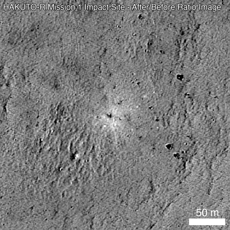 HAKUTO-R Mission 1 Lunar Lander Site Before After Ratio