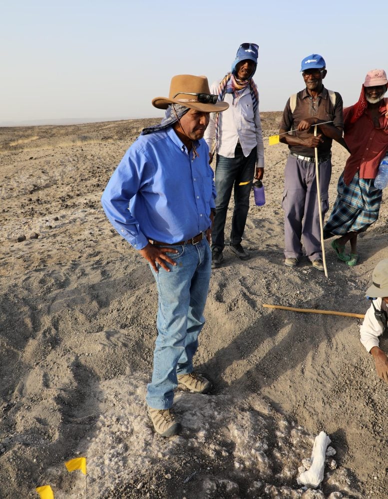 Haile-Selassie and Crew in Field
