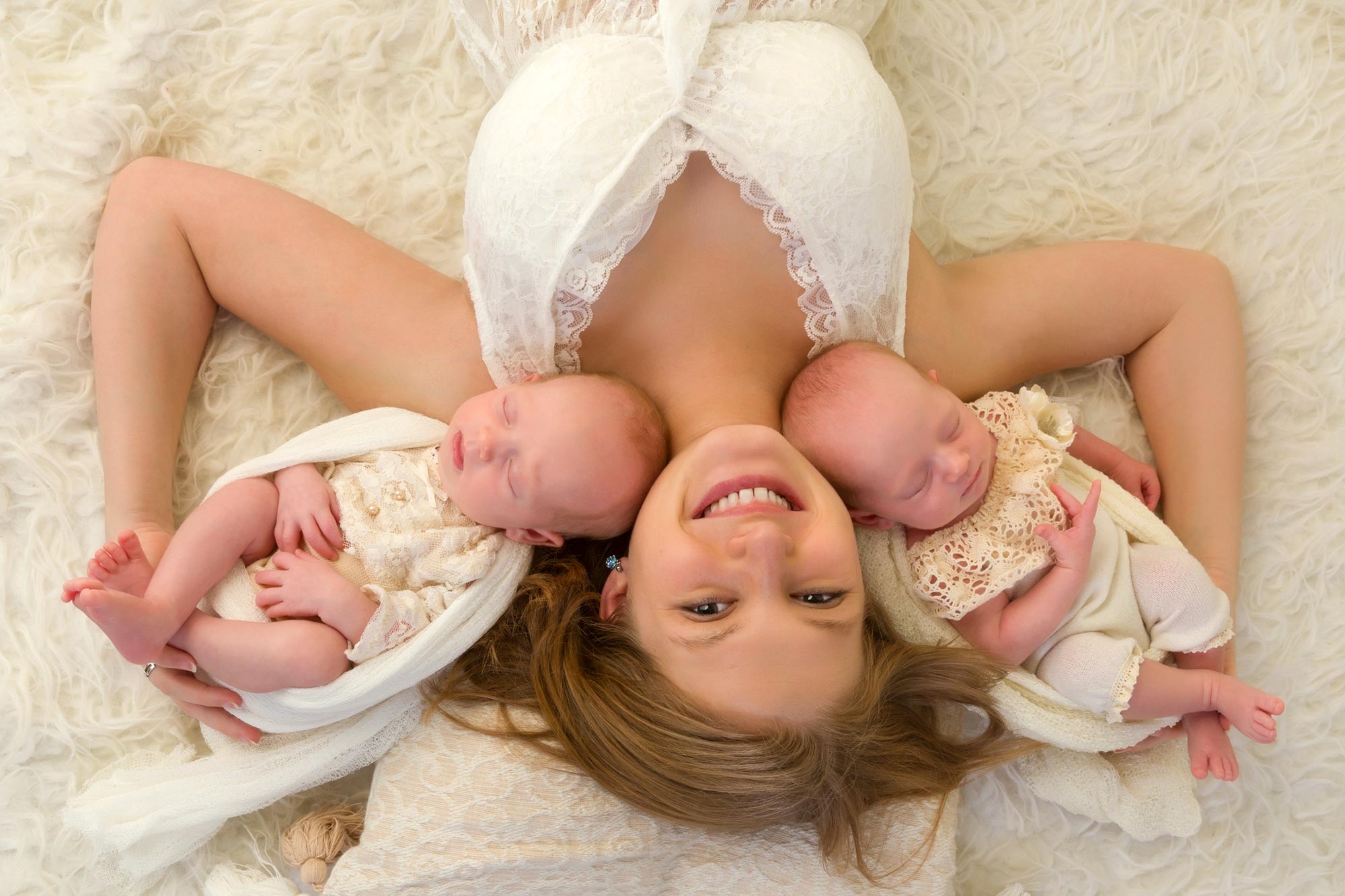 Happy Mother Baby Twins