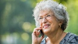 Happy Old Woman on Phone