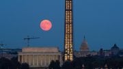 Harvest Moon Rises Over Washington
