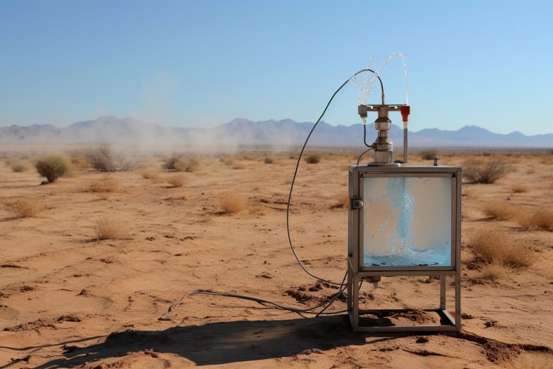 Harvesting Water in Desert Concept