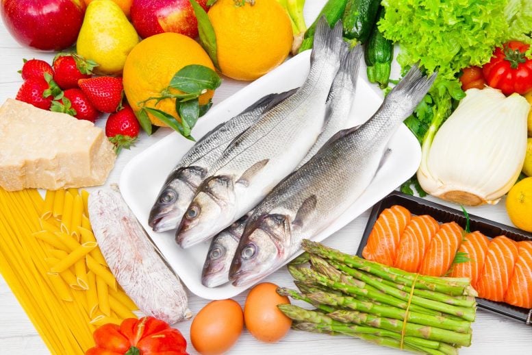 Healthy Mediterranean Diet Food Illustration