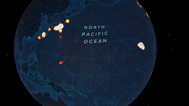 Heatmap Showing Concentration of Deep Sea Visual Dives in the Pacific Ocean