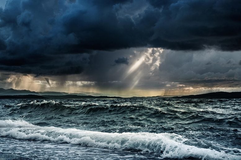 Heavy Rain Stormy Seas Ocean Lake