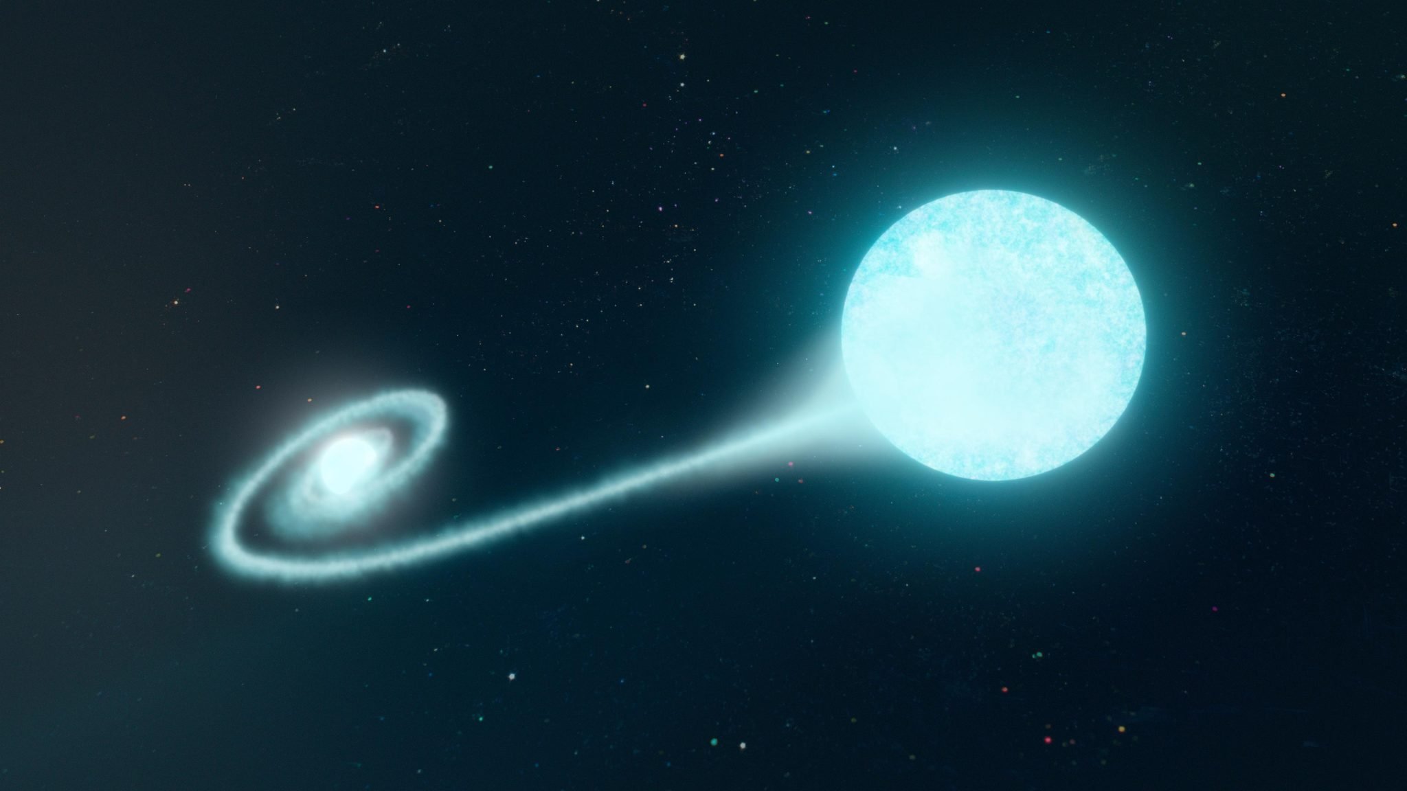 Una enana blanca que acumula estrellas, compañera de materia rica en helio