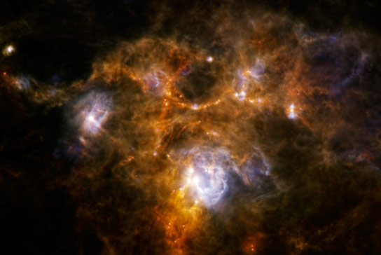 Herschel Reveals Cold Clumps in NGC 7538