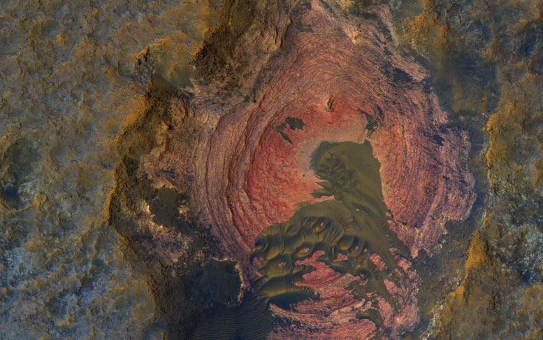 HiRISE Image of Layers and Dark Dunes