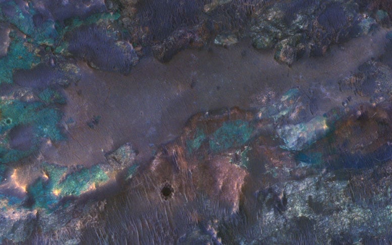 HiRISE Views Colorful Impact Ejecta from Hargraves Crater