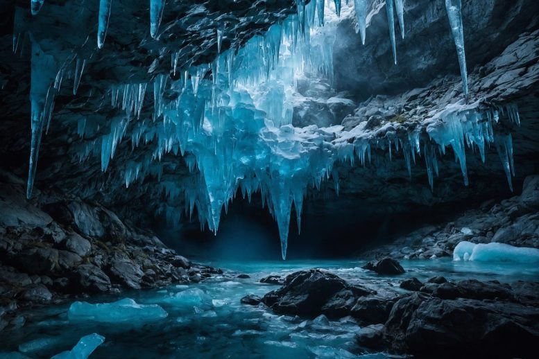 Hidden Ice Cavern Inside Mountain