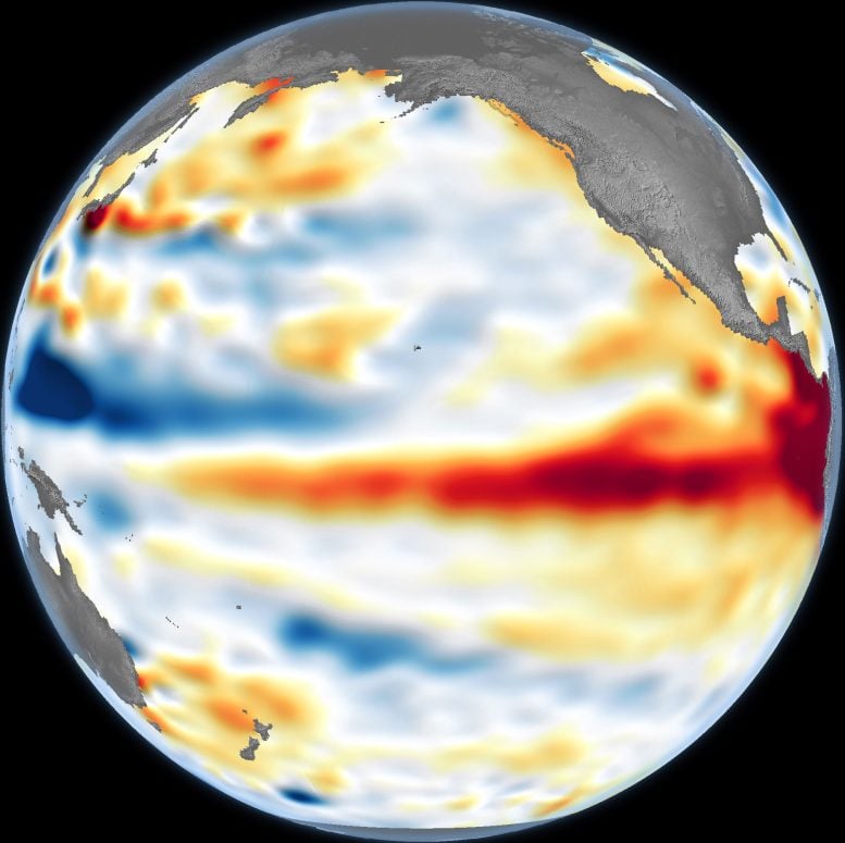 Higher Than Normal Sea Surfaces El Nino Map