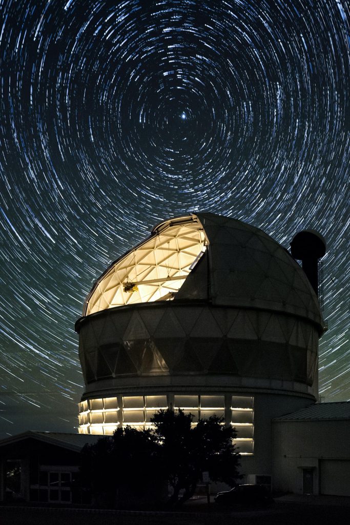 Hobby-Eberly Telescope With Star Trails
