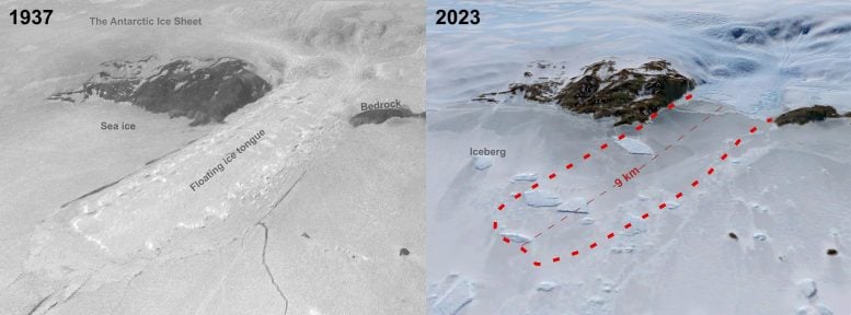 Porovnejte ledovec Honnörbrygga