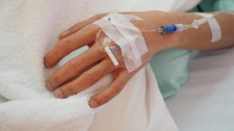 Hospital Patient With Intravenous IV Drip