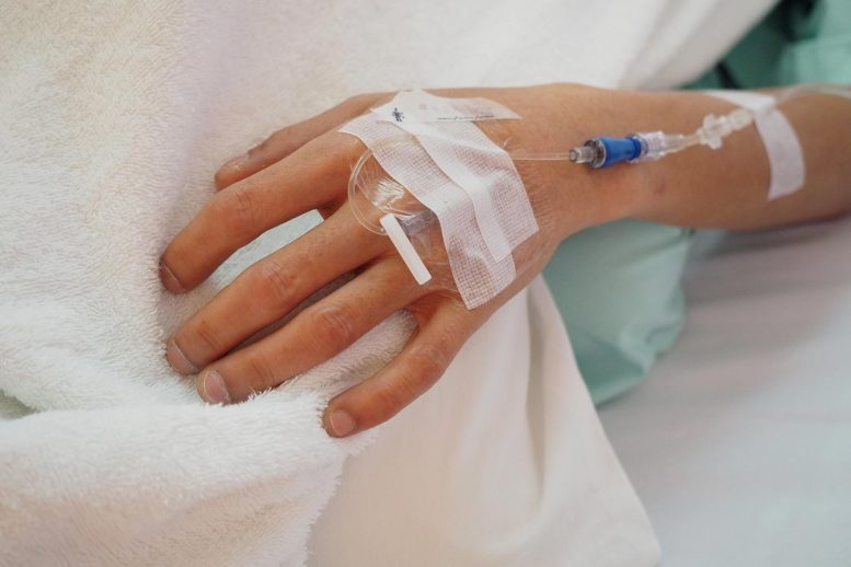 Hospital Patient With Intravenous IV Drip