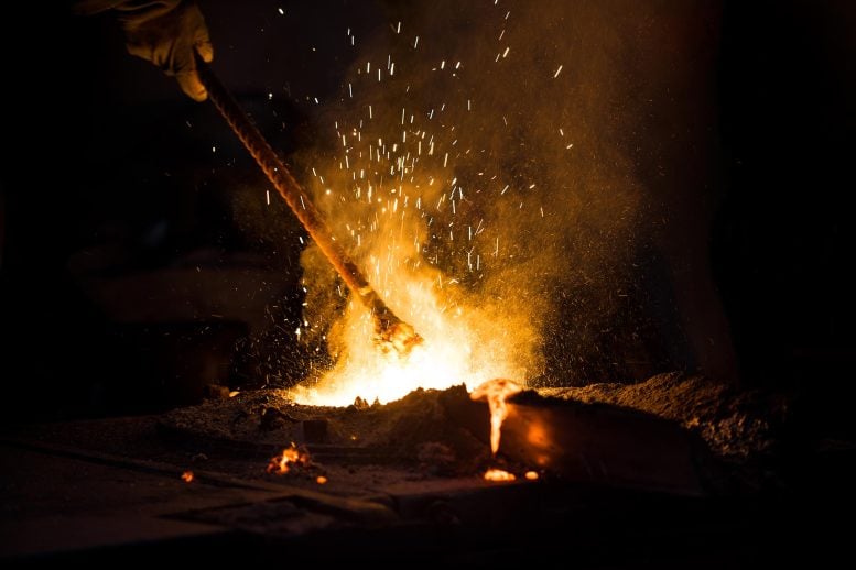 Hot Fire Metal Sparks Mine Blending