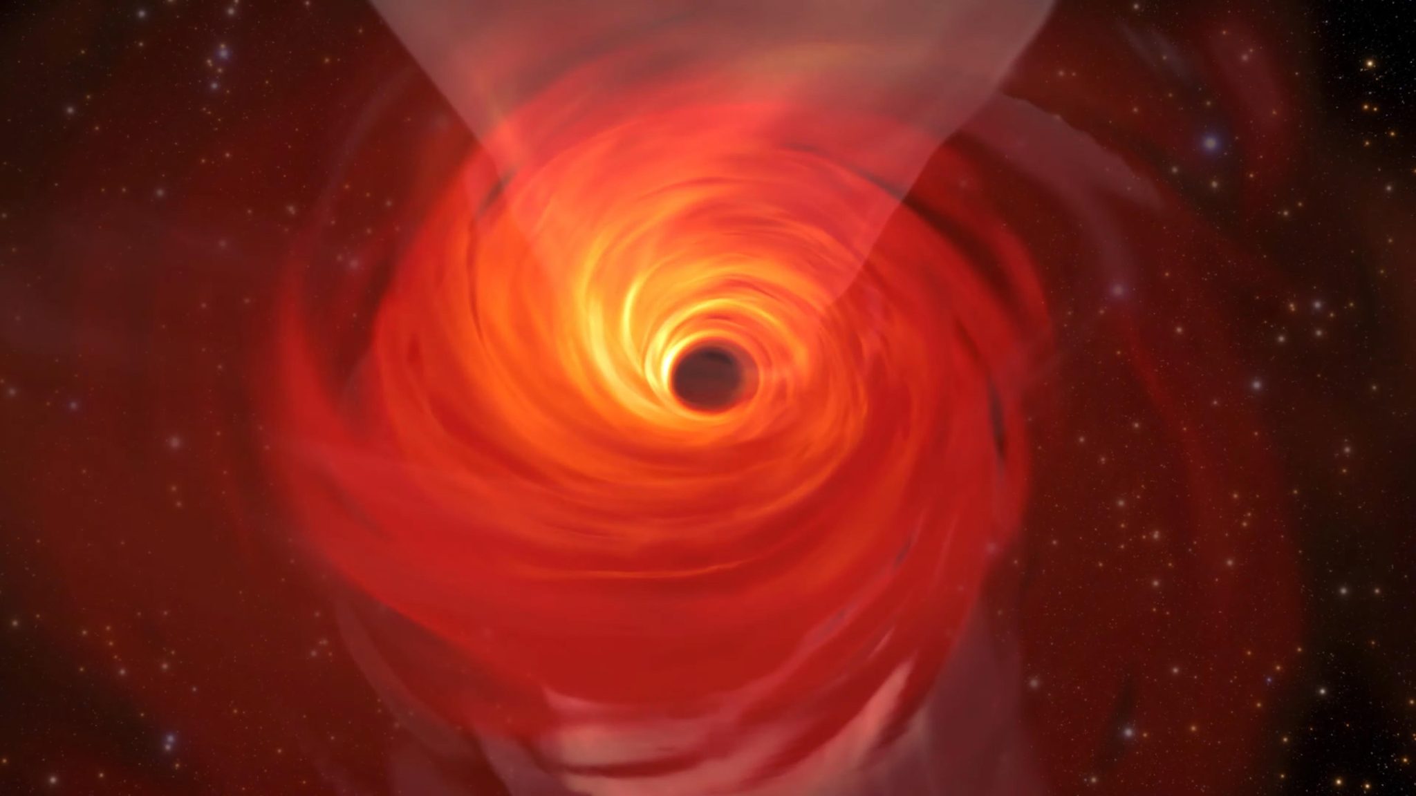 Hot gas bubble orbiting the supermassive black hole