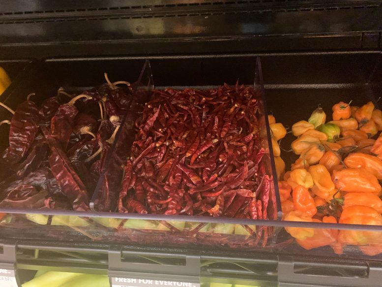 Hot Peppers in Grocery Store