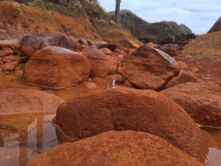 Hot Spring Iron Oxide Mineral Precipitates