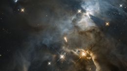 Hubble Reveals a Giant Cosmic Bat Shadow