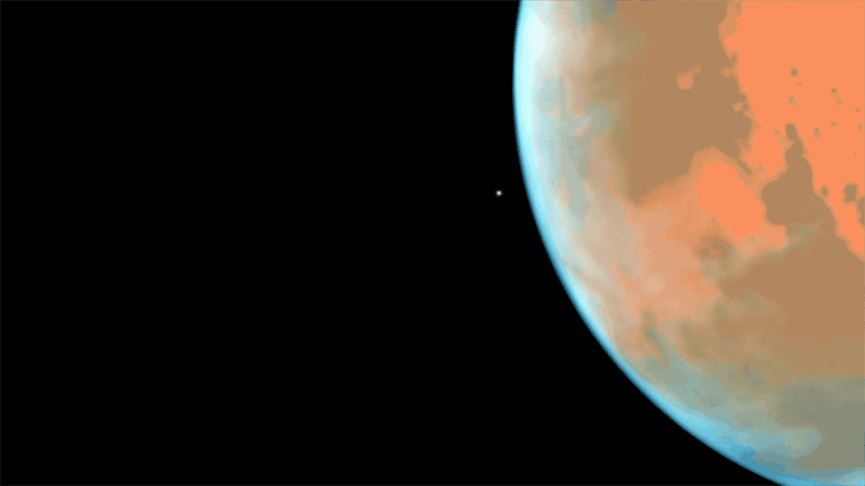NASA’s Hubble Sees Martian Moon Orbiting the Red Planet